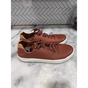 Olukai Laeahi LII Men’s 11 Leather Brown Low Top Casual Sneakers 10455-KNKN